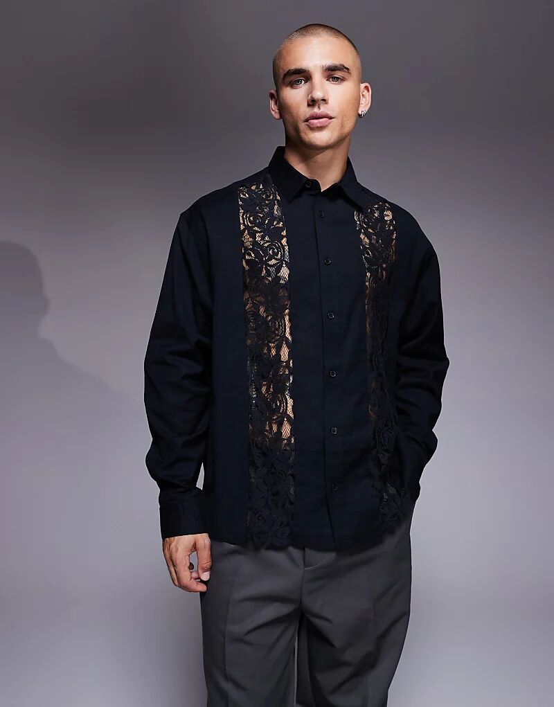 Свободная рубашка ASOS DESIGN с кружевной вставкой черного цвета
Свободная рубашка ASOS DESIGN с кружевной вставкой черного цвета
