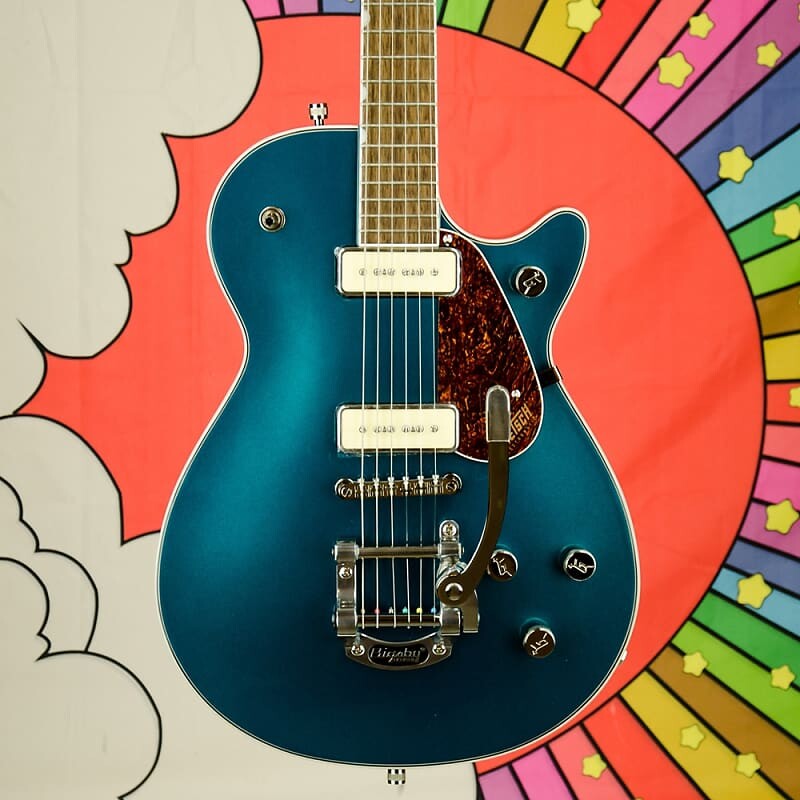 Электрогитара Gretsch G5210T-P90 Electromatic Jet Two 90 Single-Cut with Bigsby, Laurel Fingerboard, Petrol
Электрогитара Gretsch G5210T-P90 Electromatic Jet Two 90 Single-Cut with Bigsby, Laurel Fingerboard, Petrol