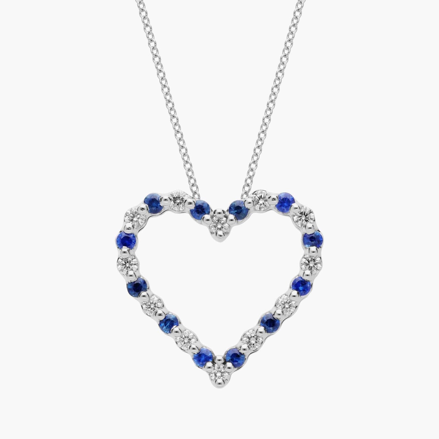 Подвеска в форме сердца с плавающим сапфиром и бриллиантами из 14-каратного белого золота (2,2 мм) Blue Nile
Подвеска в форме сердца с плавающим сапфиром и бриллиантами из 14-каратного белого золота (2,2 мм) Blue Nile