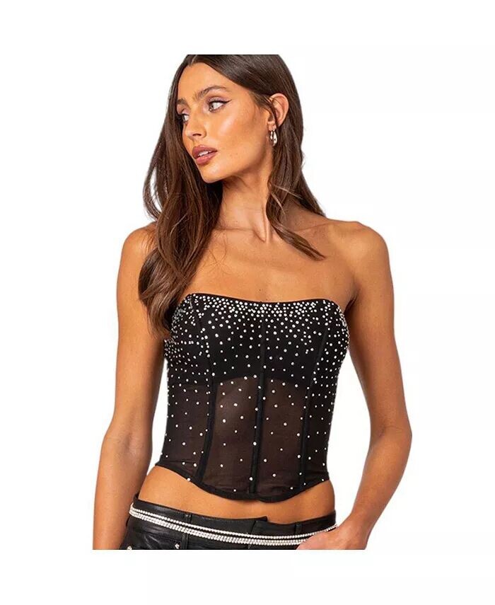 Женский прозрачный корсетный топ со стразами Edikted, черный
Женский прозрачный корсетный топ со стразами Edikted, черный