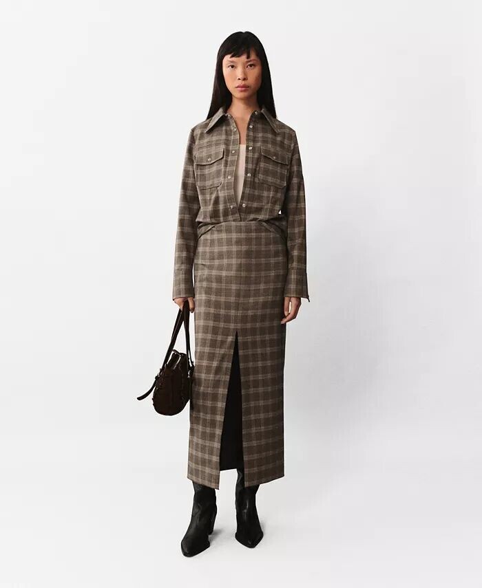 Женская клетчатая рубашка с карманами MANGO, коричневый/бежевый
Женская клетчатая рубашка с карманами MANGO, коричневый/бежевый