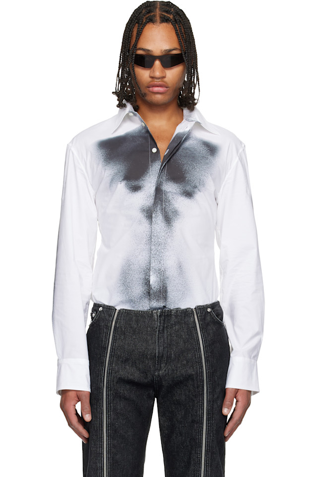 Jean Paul Gaultier Белая блузка с принтом
Jean Paul Gaultier Белая блузка с принтом