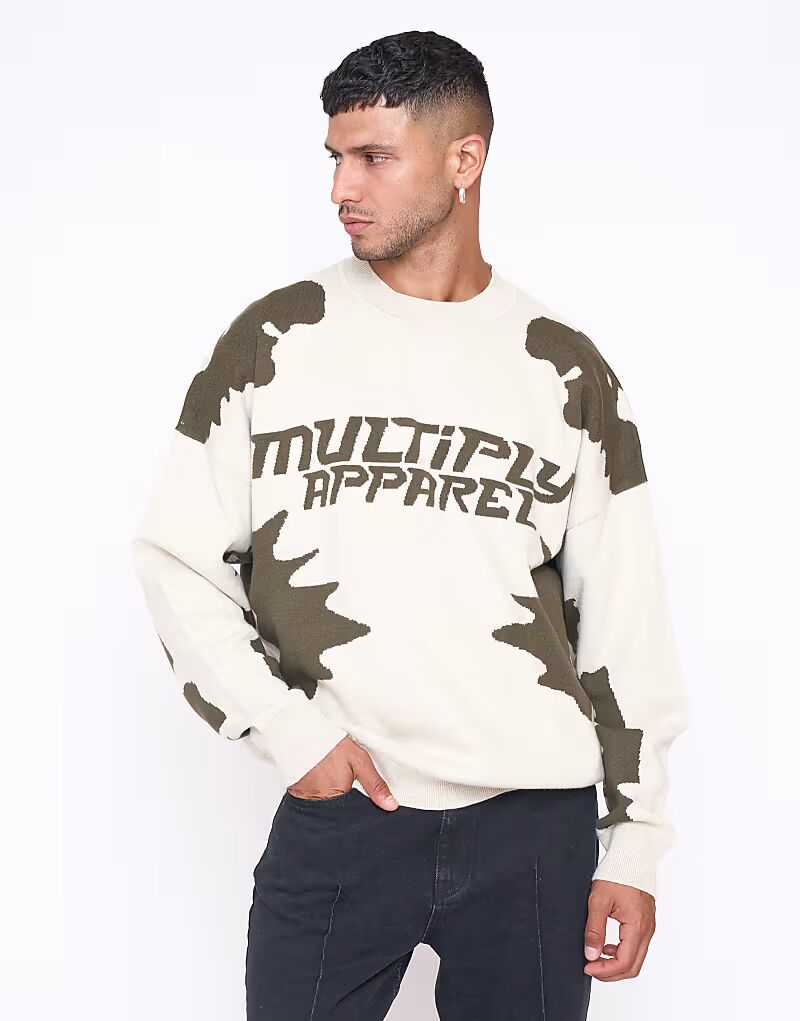 Multiply Apparel - Urban - Объемный вязаный свитер в белом лебедином и зеленом цветах
Multiply Apparel - Urban - Объемный вязаный свитер в белом лебедином и зеленом цветах