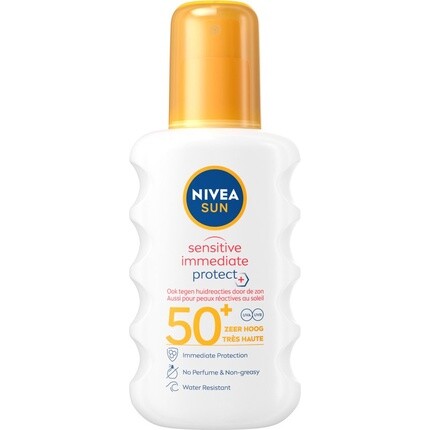 Nivea Sun Sensitive Солнцезащитный спрей для немедленной защиты SPF50 200 мл
Nivea Sun Sensitive Солнцезащитный спрей для немедленной защиты SPF50 200 мл