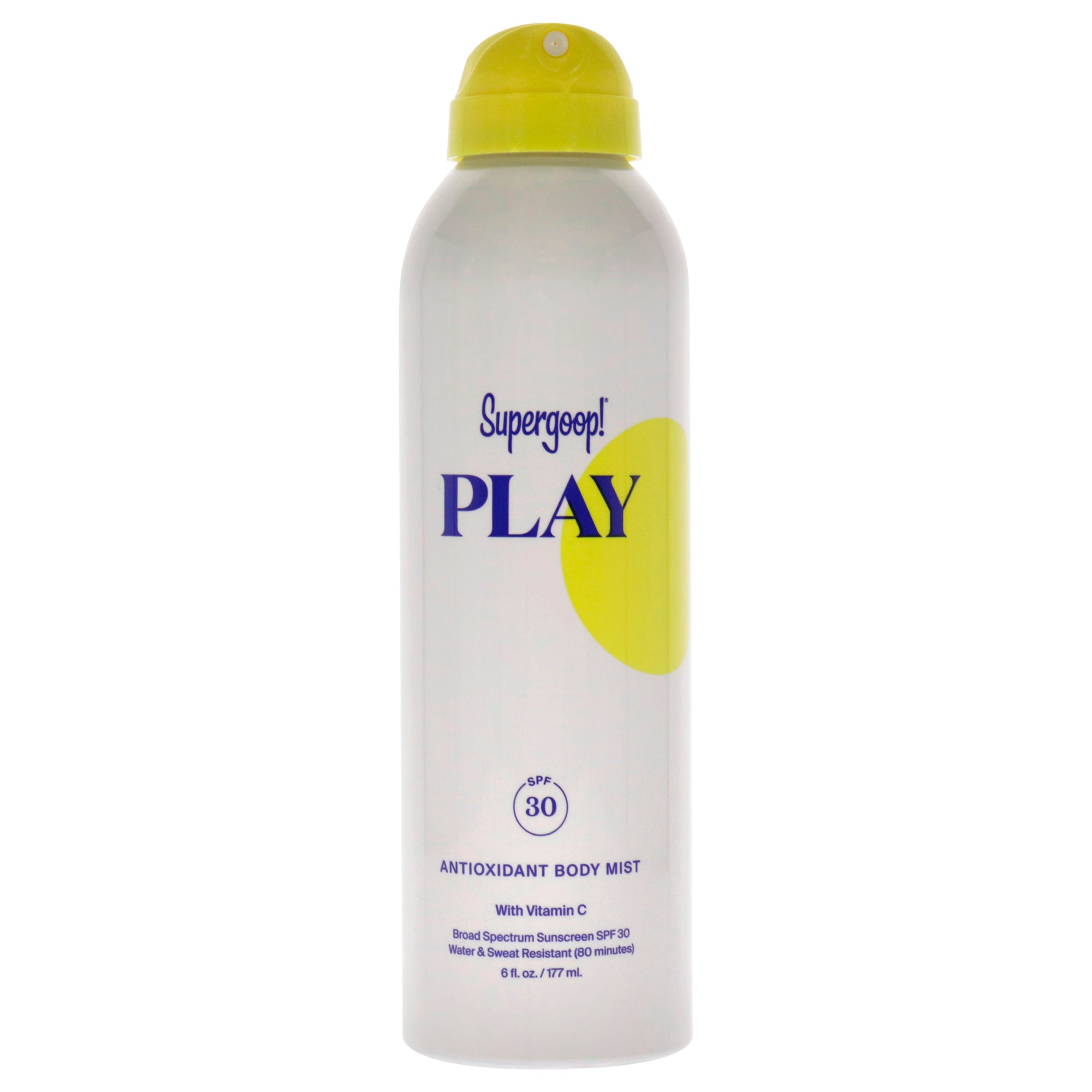 Спрей для тела PLAY Antioxidant Body Mist SPF 30 с витамином С от Supergoop для женщин - 170 мл, прозрачный
Спрей для тела PLAY Antioxidant Body Mist SPF 30 с витамином С от Supergoop для женщин - 170 мл, прозрачный