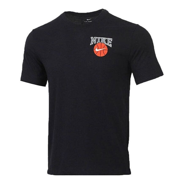Футболка баскетбольные логотип алфавит печать спортивные короткий рукав Nike, черный