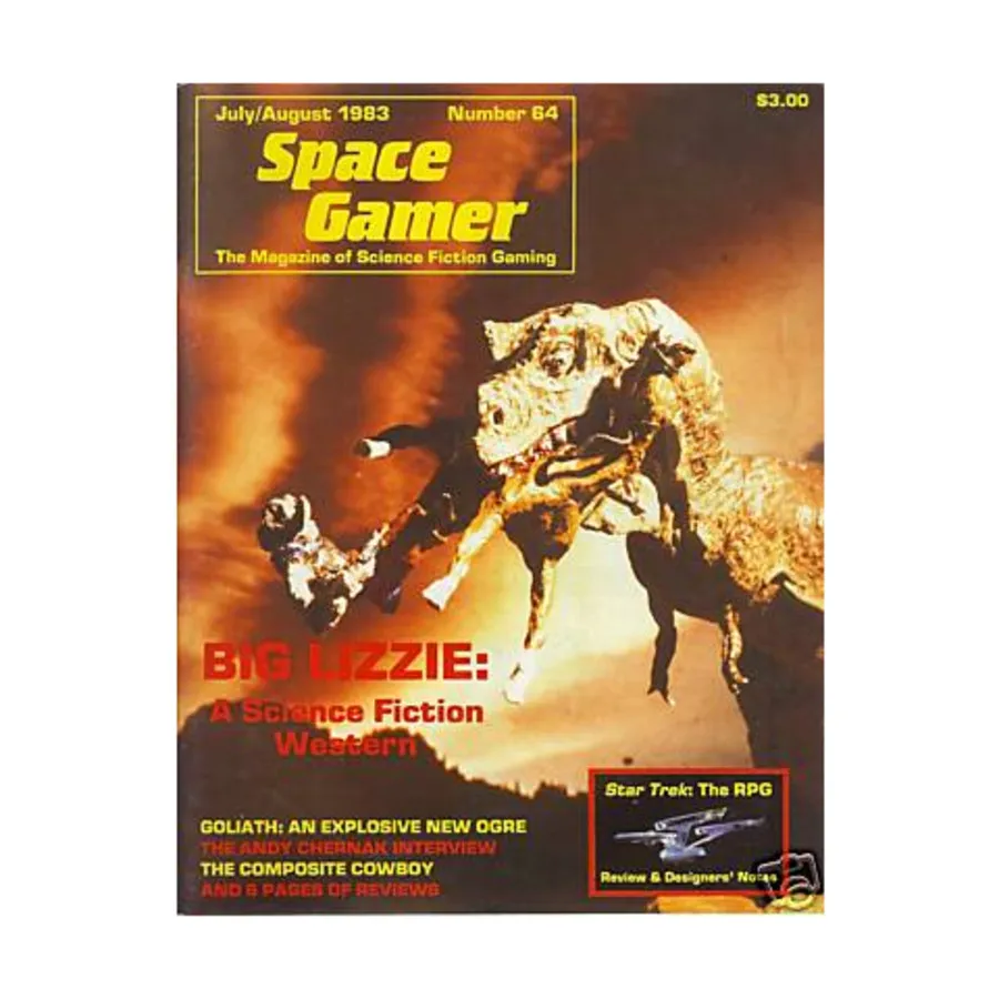 Журнал #64 "Big Lizzie Adventure, Star Trek - The RPG, Goliath Ogre", Space Gamer Magazine (Various Publishers)
Журнал #64 "Big Lizzie Adventure, Star Trek - The RPG, Goliath Ogre", Space Gamer Magazine (Various Publishers)