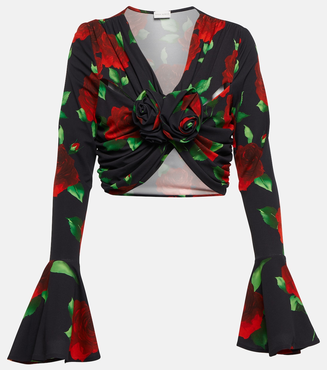 Укороченный топ с цветочным принтом и сборками Magda Butrym, Black Print
Укороченный топ с цветочным принтом и сборками Magda Butrym, Black Print