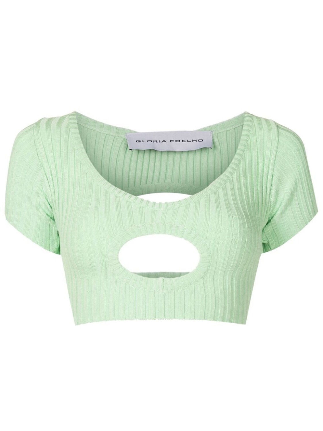 Укороченный топ с вырезами Gloria Coelho, зеленый 
Укороченный топ с вырезами Gloria Coelho, зеленый
