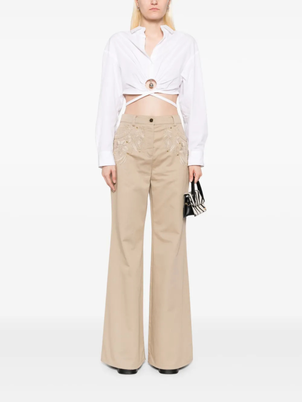 Брюки Elie Saab из габардина с вышивкой, серый
Брюки Elie Saab из габардина с вышивкой, серый