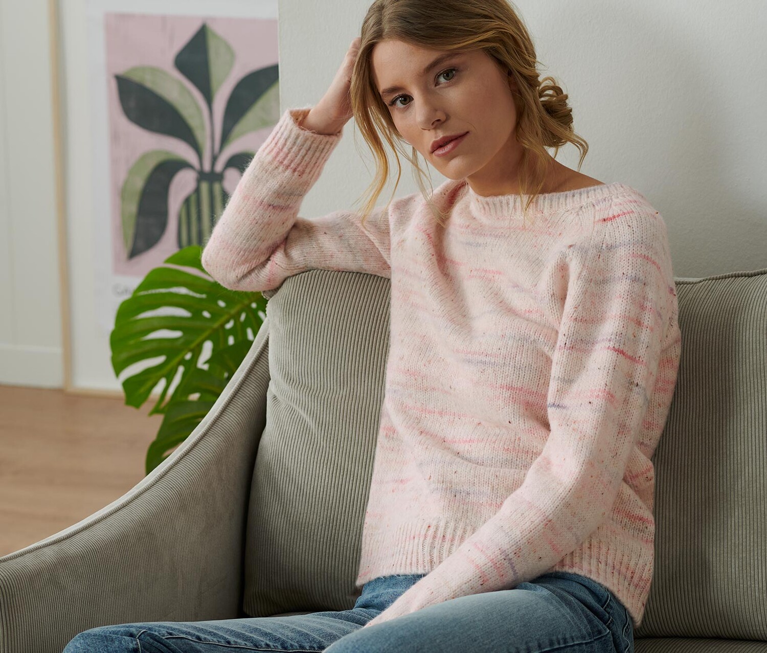 Свитер крупной вязки из фантазийной пряжи Tchibo
Свитер крупной вязки из фантазийной пряжи Tchibo