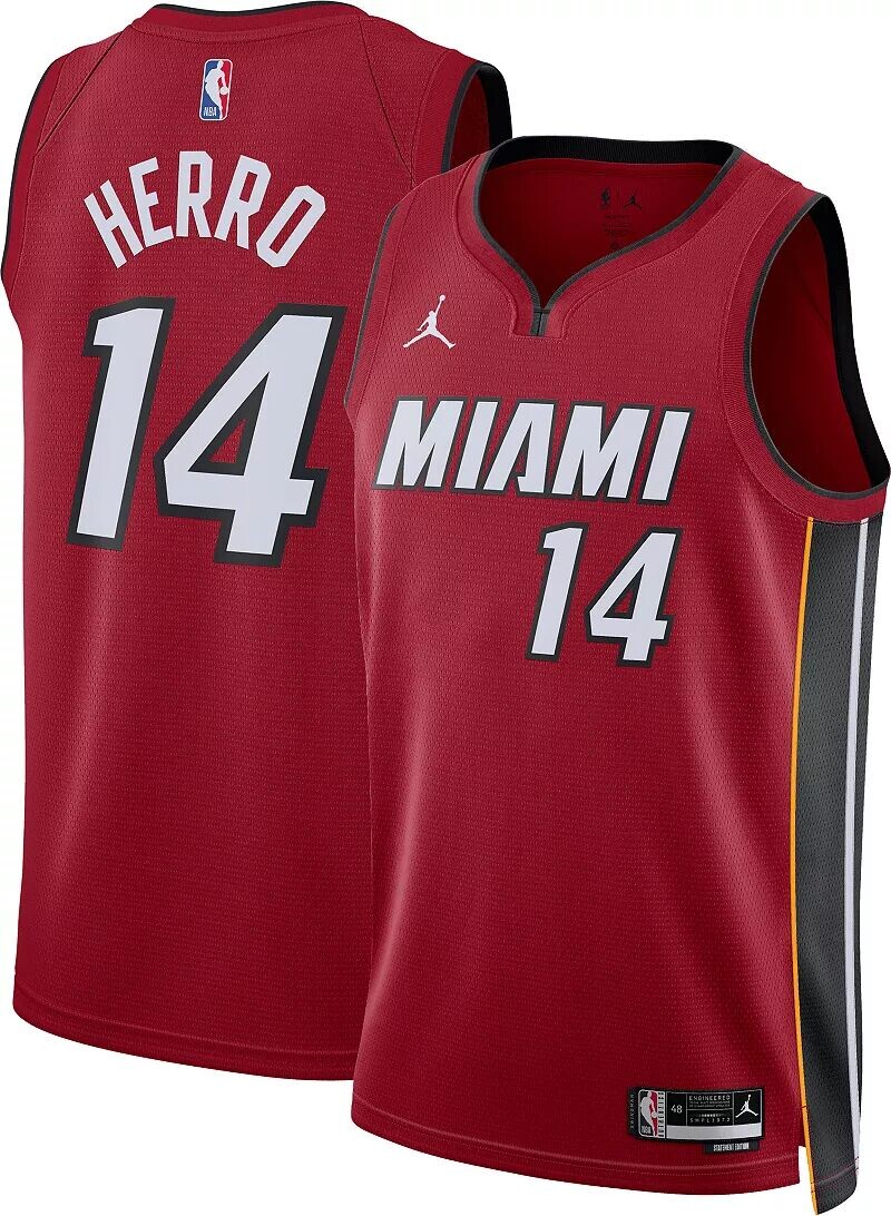 Jordan Мужская красная майка Nike Miami Heat Tyler Herro #14 Dri-FIT Swingman 
Jordan Мужская красная майка Nike Miami Heat Tyler Herro #14 Dri-FIT Swingman