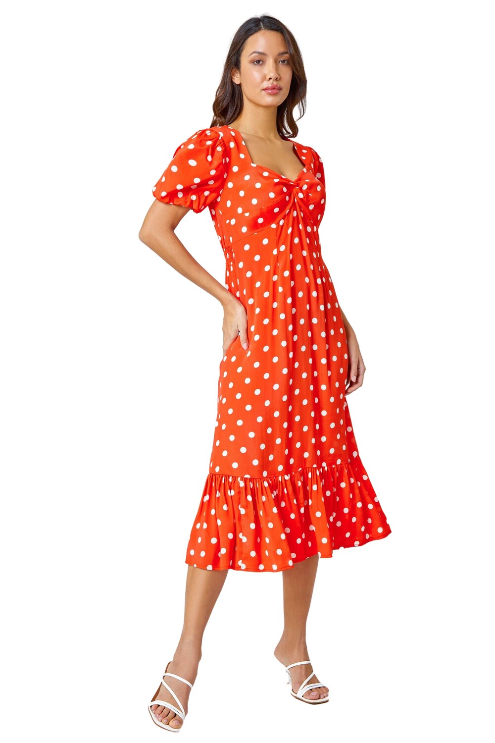 Платье миди в горошек с закрученной передней частью Roman, красный
Платье миди в горошек с закрученной передней частью Roman, красный