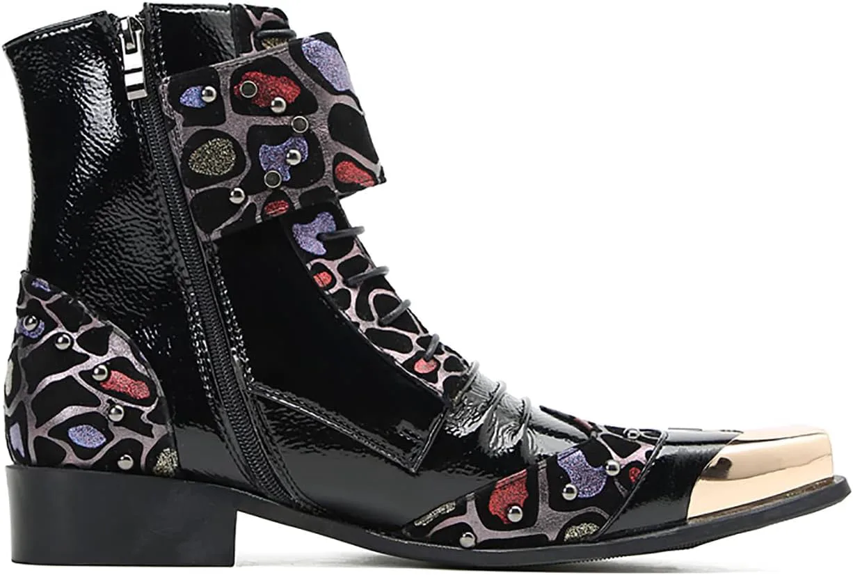 Мужские кожаные ковбойские ботинки Santimon - повседневные средние мотоциклетные ботинки с металлическим квадратным носком и пряжкой с бисером для выпускного, танцевальных баров и ночных поездок, черный/серебристый
Мужские кожаные ковбойские ботинки Santimon - повседневные средние мотоциклетные ботинки с металлическим квадратным носком и пряжкой с бисером для выпускного, танцевальных баров и ночных поездок, черный/серебристый