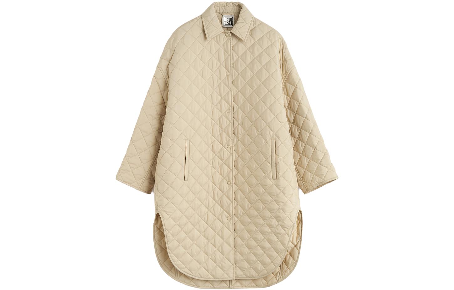 TOTEME Однобортный стёганый плащ, Gravel
TOTEME Однобортный стёганый плащ, Gravel