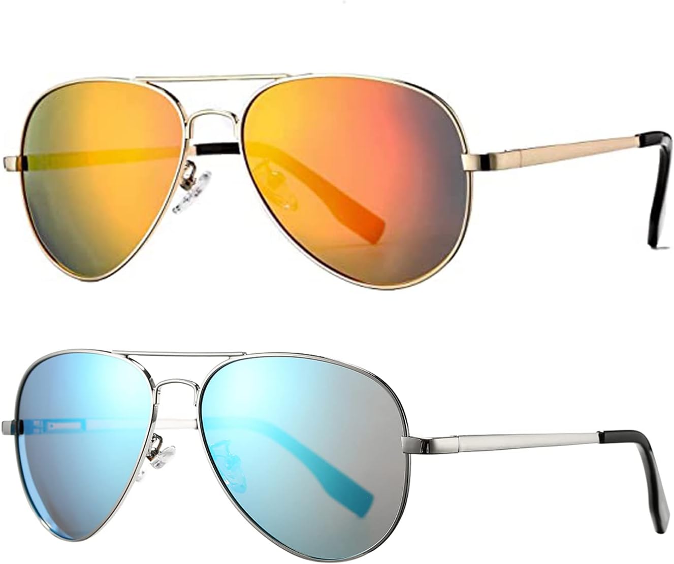 Поляризованные солнцезащитные очки-авиаторы HJSTES для женщин и мужчин, классические металлические линзы, зеркальная защита, 100% блокировка УФ-излучения, 58 мм, 2 Pack(orange Mirror,blue Mirror)
Поляризованные солнцезащитные очки-авиаторы HJSTES для женщин и мужчин, классические металлические линзы, зеркальная защита, 100% блокировка УФ-излучения, 58 мм, 2 Pack(orange Mirror,blue Mirror)