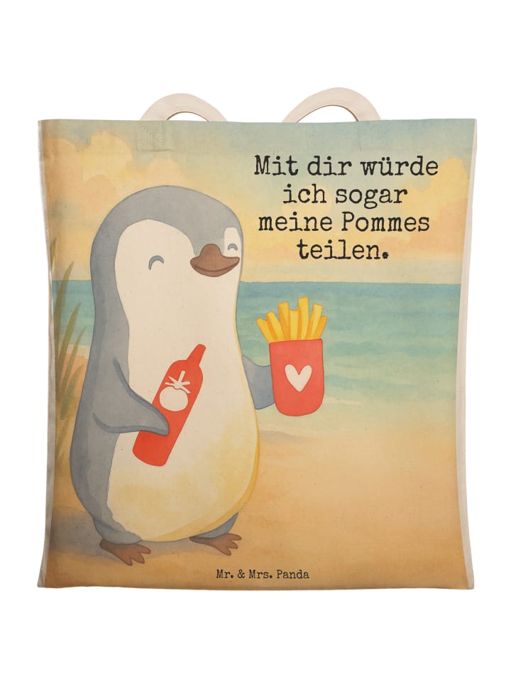 Mr. & Mrs. Panda Сумка-шоппер с изображением пингвина и картошки фри, а также надписью, белого цвета
Mr. & Mrs. Panda Сумка-шоппер с изображением пингвина и картошки фри, а также надписью, белого цвета