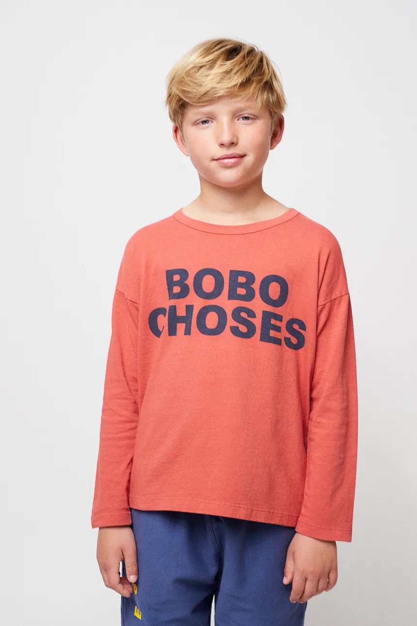Хлопковая футболка с длинными рукавами для мальчиков и девочек Bobo Choses, оранжевый
Хлопковая футболка с длинными рукавами для мальчиков и девочек Bobo Choses, оранжевый