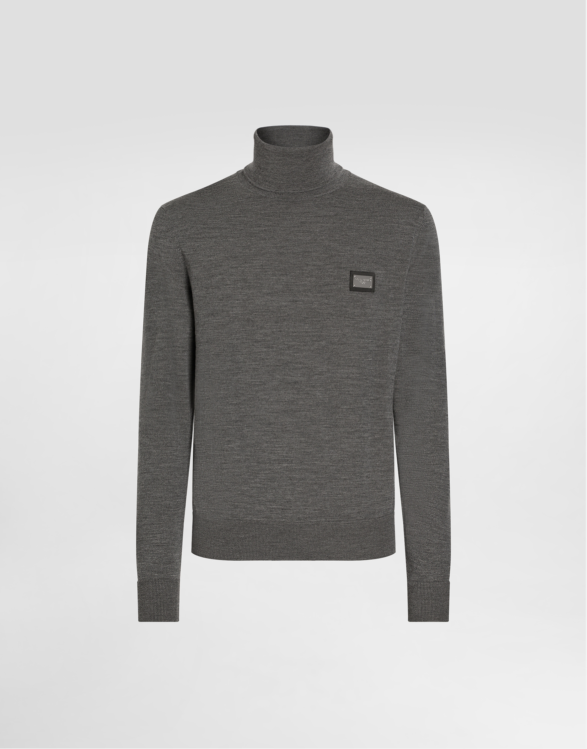 Вязаный свитер с высоким воротником и фирменной нашивкой Dolce & Gabbana, серый
Вязаный свитер с высоким воротником и фирменной нашивкой Dolce & Gabbana, серый