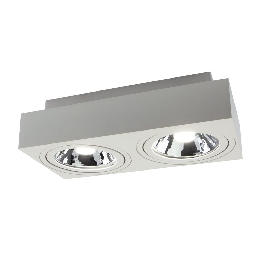 Spectrum LED Mirora GU10 AR111 2-полосный потолочный светильник белый, поворотный IP20 макс. 2x 35 Вт, квадратный.
Spectrum LED Mirora GU10 AR111 2-полосный потолочный светильник белый, поворотный IP20 макс. 2x 35 Вт, квадратный.