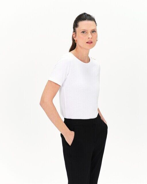 Женская блузка с короткими рукавами и декоративными пуговицами Caroll, белый
Женская блузка с короткими рукавами и декоративными пуговицами Caroll, белый