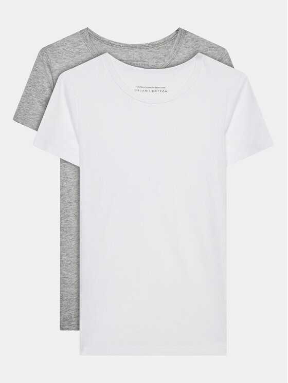 Комплект из 2 футболок стандартного кроя United Colors Of Benetton, серый 
Комплект из 2 футболок стандартного кроя United Colors Of Benetton, серый