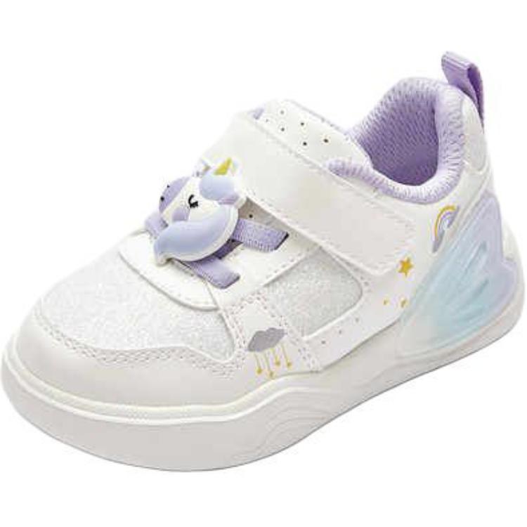 Нескользящие износостойкие низкие туфли для малышей BALABALA, белый/фиолетовый 
Нескользящие износостойкие низкие туфли для малышей BALABALA, белый/фиолетовый