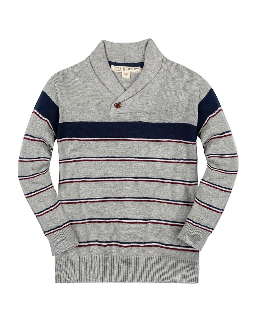 Hope & Henry Свитер с шалевым воротником, серый
Hope & Henry Свитер с шалевым воротником, серый