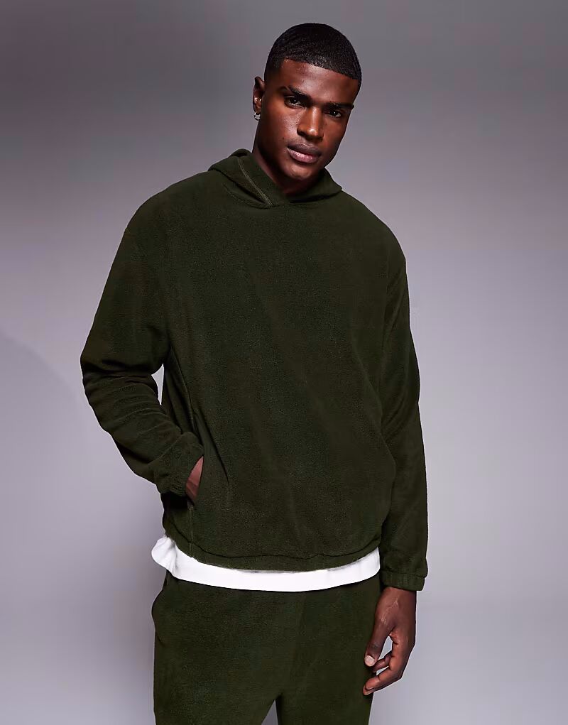 Свободная толстовка с капюшоном из флиса зеленого цвета Asos Design
Свободная толстовка с капюшоном из флиса зеленого цвета Asos Design