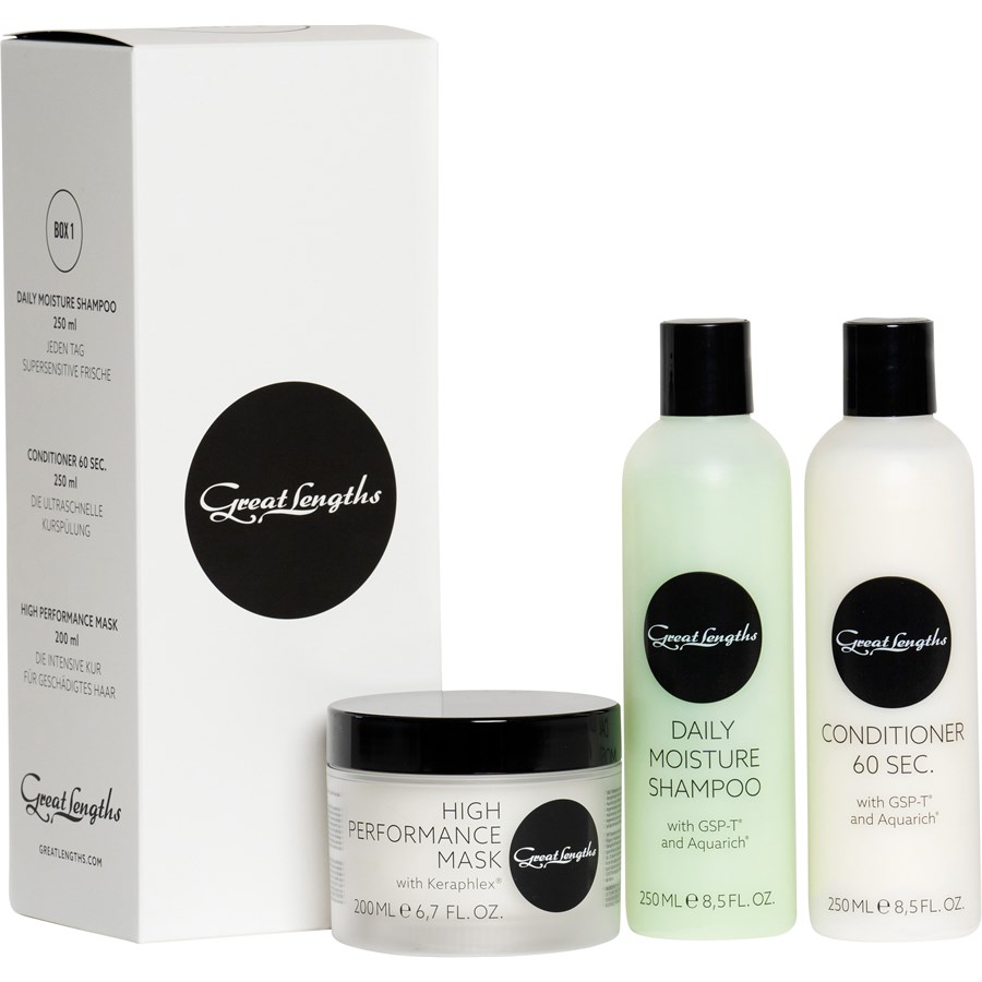 Шампунь Great Lengths Box1 Daily Moisture, High Performance Mask 200 ml + Daily Moisture Shampoo 250 ml + Conditioner 60 Sec. 250 ml / 1 Stk.
Шампунь Great Lengths Box1 Daily Moisture, High Performance Mask 200 ml + Daily Moisture Shampoo 250 ml + Conditioner 60 Sec. 250 ml / 1 Stk.