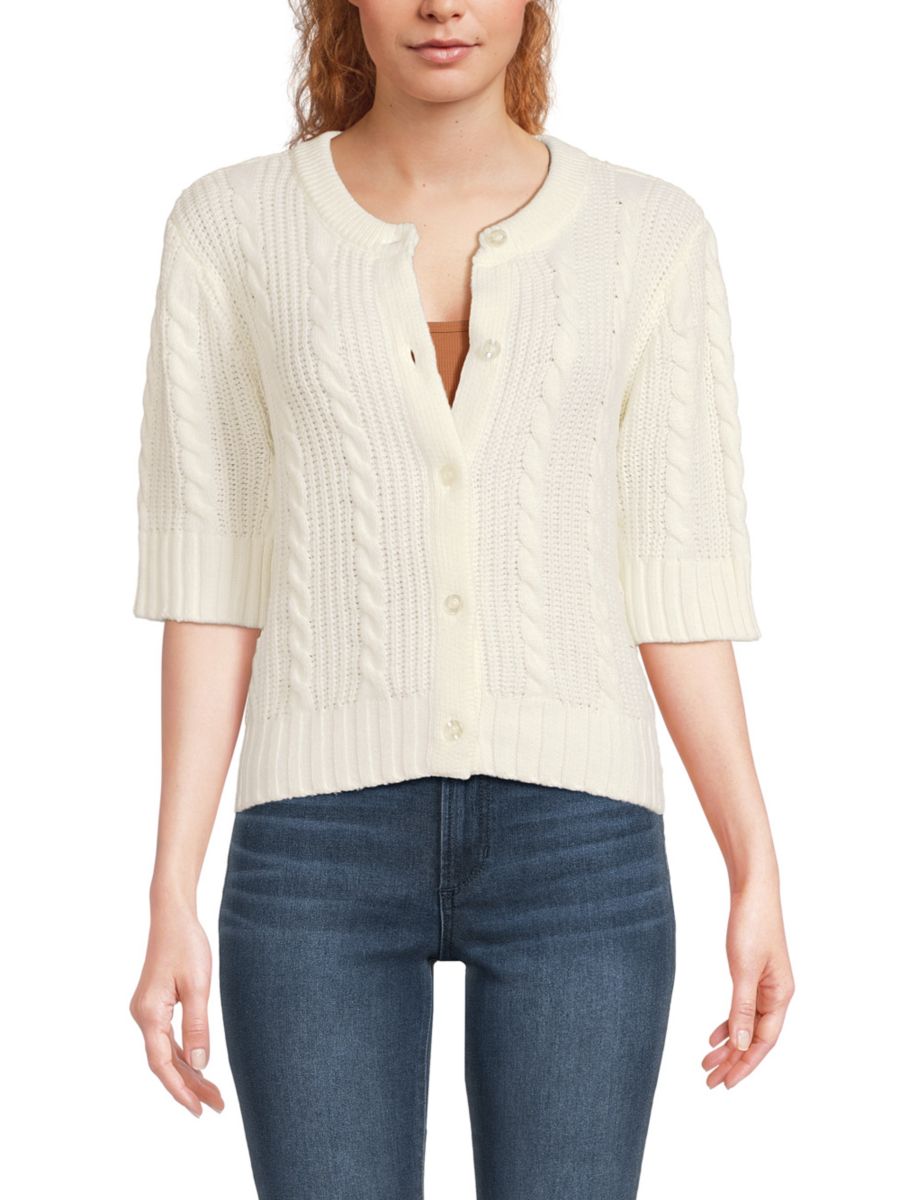 Кардиган с косичной вязкой Design History, белый
Кардиган с косичной вязкой Design History, белый