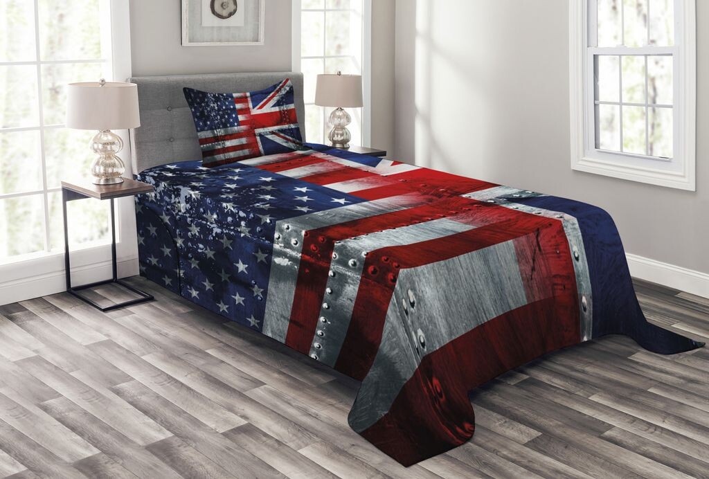 Комплект покрывала ABAKUHAUS Union Jack, Allianz Великобритания и США, комплект с моющимися наволочками, для односпальных кроватей 170 x 220 см, белый синий красный
Комплект покрывала ABAKUHAUS Union Jack, Allianz Великобритания и США, комплект с моющимися наволочками, для односпальных кроватей 170 x 220 см, белый синий красный