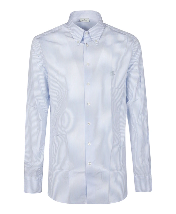 Узкая рубашка с логотипом Etro, синий 
Узкая рубашка с логотипом Etro, синий