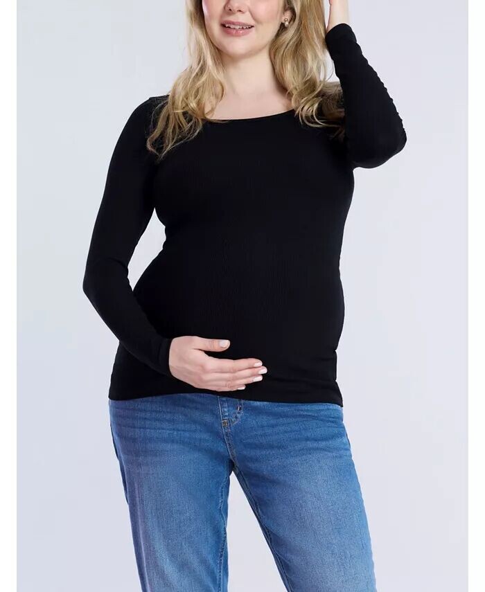 Женская футболка для беременных с квадратным вырезом и длинными рукавами - Motherhood Maternity, черный
Женская футболка для беременных с квадратным вырезом и длинными рукавами - Motherhood Maternity, черный