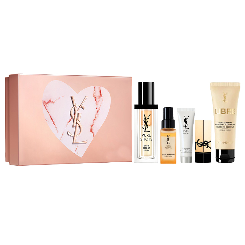 SAINT LAURENT Набор сывороток Night Queen, лимитированный набор для ухода Pink Gold Stone, восстанавливающий, отшелушивающий, пять предметов
SAINT LAURENT Набор сывороток Night Queen, лимитированный набор для ухода Pink Gold Stone, восстанавливающий, отшелушивающий, пять предметов