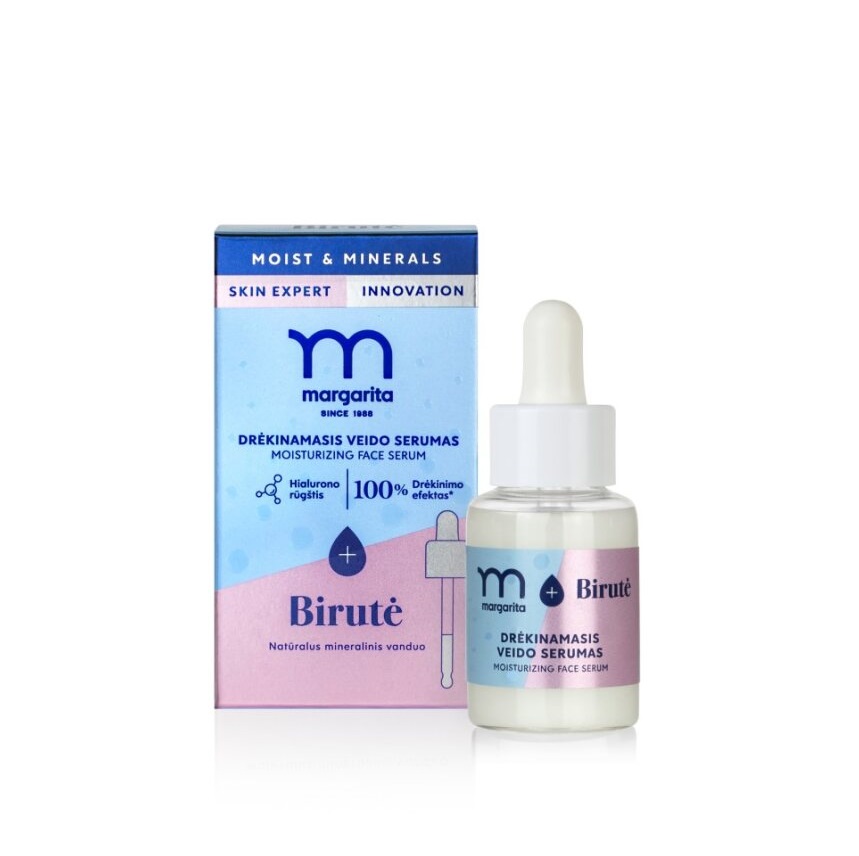 Увлажняющая сыворотка для лица с минеральной водой «Бируте» moist & minerals moisturizing face serum with "birutė" mineral water Margarita, 30 мл
Увлажняющая сыворотка для лица с минеральной водой «Бируте» moist & minerals moisturizing face serum with "birutė" mineral water Margarita, 30 мл