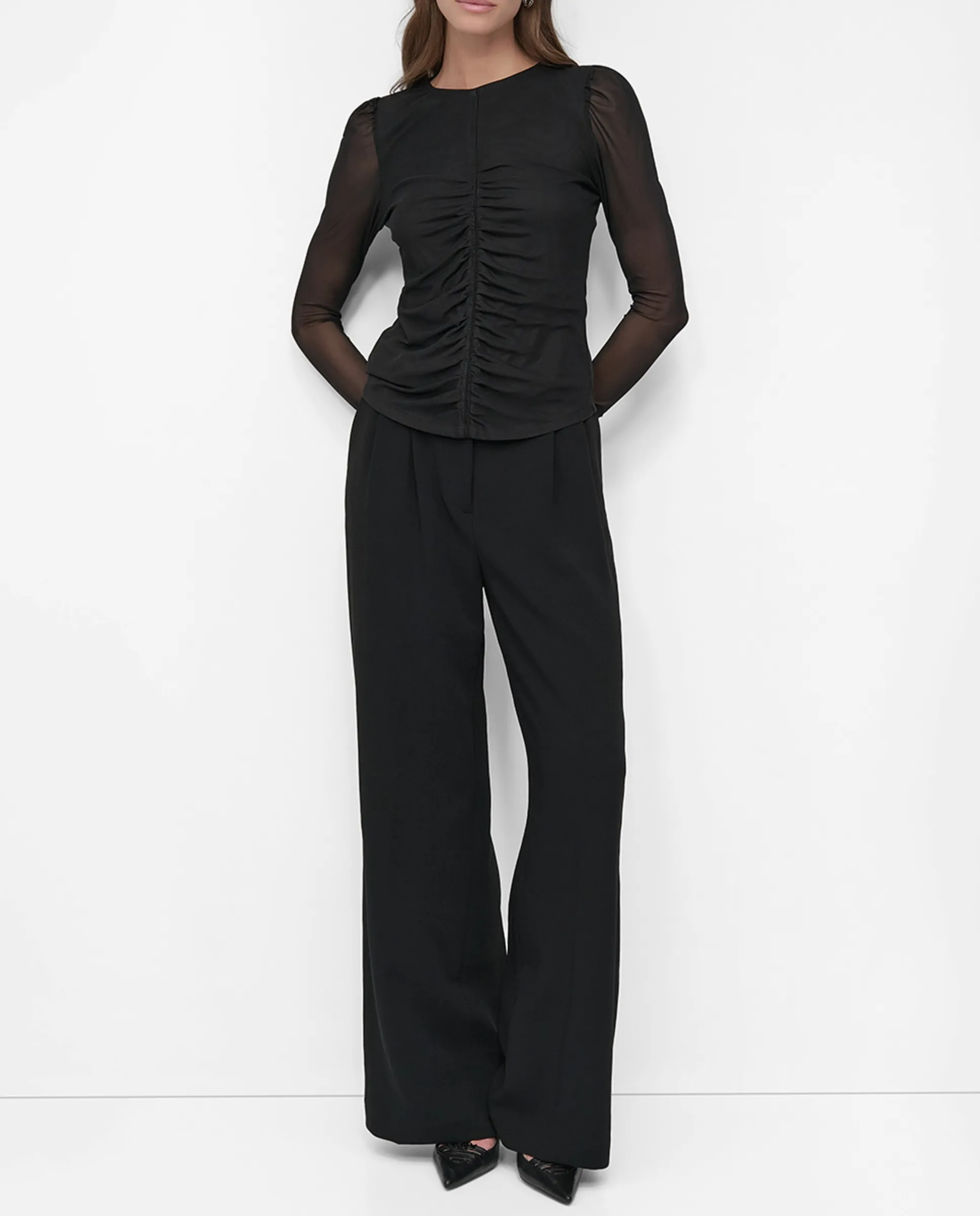 Женский топ из сетки с длинными рукавами Dkny, черный
Женский топ из сетки с длинными рукавами Dkny, черный