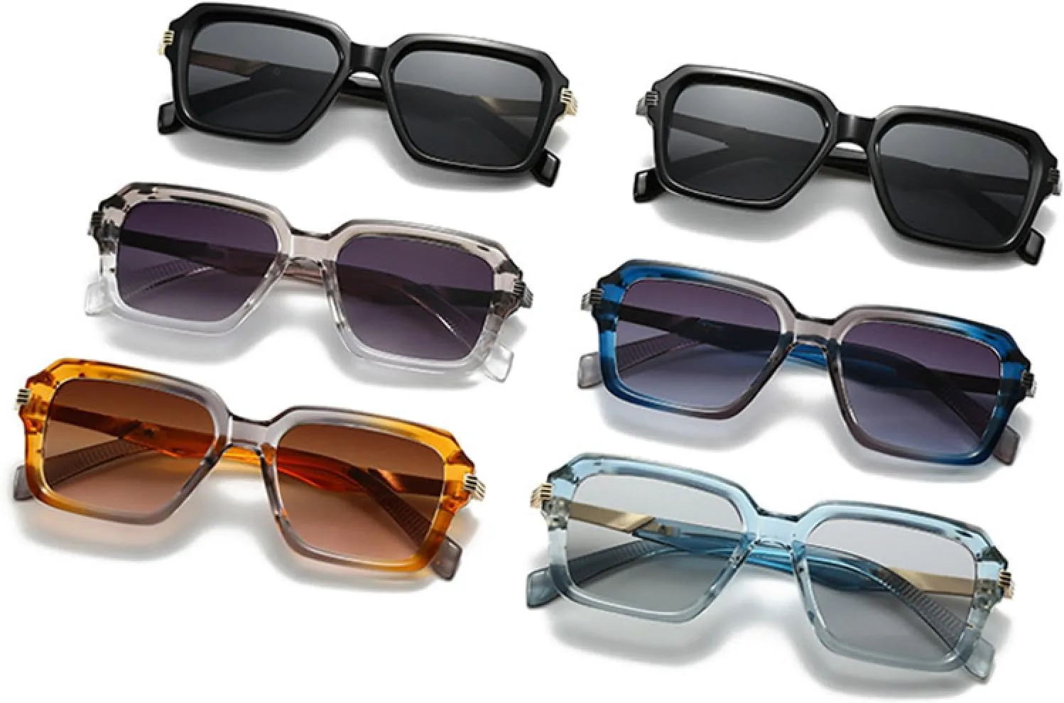 Мужские двухцветные солнцезащитные очки с заклепками, женские градиентные солнцезащитные очки с защитой от УФ-излучения UV400 в стиле панк DSVIGF, Black Golden Gray
Мужские двухцветные солнцезащитные очки с заклепками, женские градиентные солнцезащитные очки с защитой от УФ-излучения UV400 в стиле панк DSVIGF, Black Golden Gray