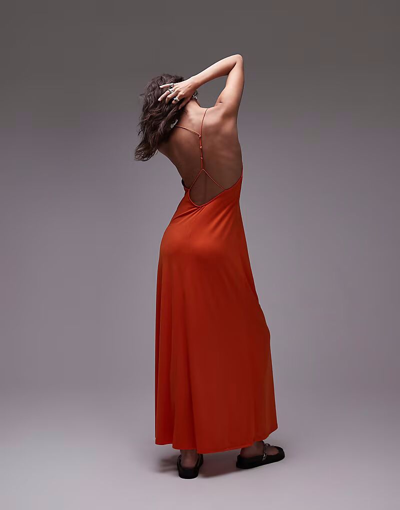 Платье Topshop макси на бретельках с глубоким вырезом на спине оранжевого цвета
Платье Topshop макси на бретельках с глубоким вырезом на спине оранжевого цвета