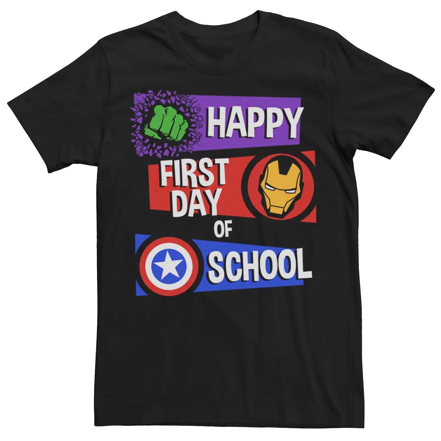 Мужская футболка с надписью «Happy First Day Of School» «Мстители» Marvel, черный
Мужская футболка с надписью «Happy First Day Of School» «Мстители» Marvel, черный