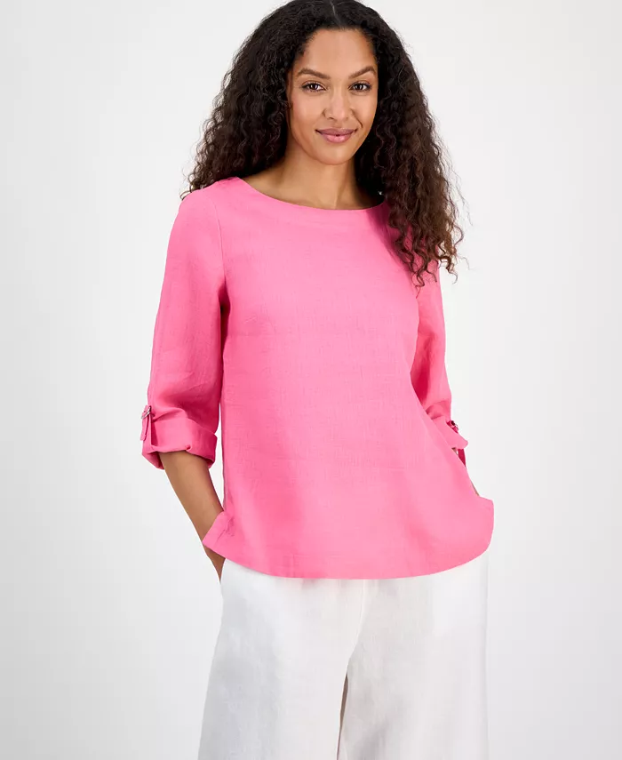 Женская блузка с D-образными кольцами из 100% льна Charter Club, розовый
Женская блузка с D-образными кольцами из 100% льна Charter Club, розовый