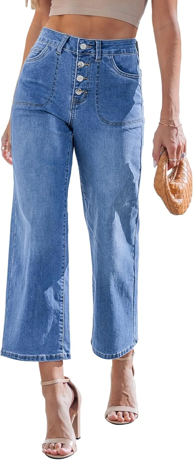 GRAPENT джинсы для женщин с широкими штанинами, укороченные, высокая посадка
GRAPENT джинсы для женщин с широкими штанинами, укороченные, высокая посадка