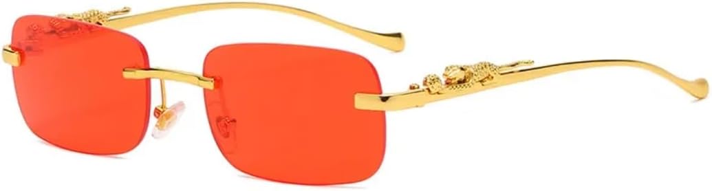 Винтажные солнцезащитные очки без оправы для женщин и мужчин, роскошные, популярные, для путешествий и вождения, металлические, с леопардовым принтом, защита от УФ-излучения UV400 TVTBBVV, Gold Red
Винтажные солнцезащитные очки без оправы для женщин и мужчин, роскошные, популярные, для путешествий и вождения, металлические, с леопардовым принтом, защита от УФ-излучения UV400 TVTBBVV, Gold Red