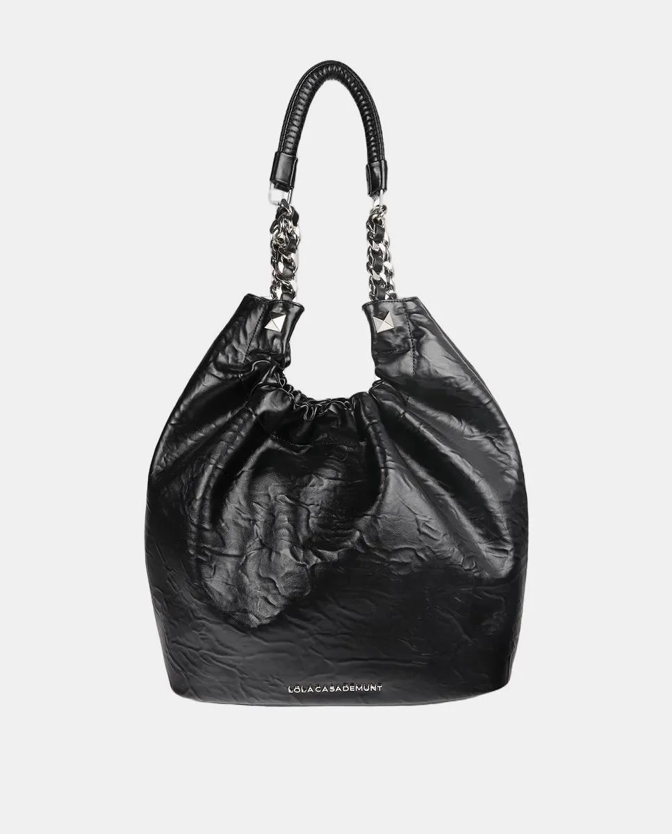 Сумка шоппер из эффекта морщеной кожи с металлическими деталями и заклепками XL Lola Casademunt, черный
Сумка шоппер из эффекта морщеной кожи с металлическими деталями и заклепками XL Lola Casademunt, черный