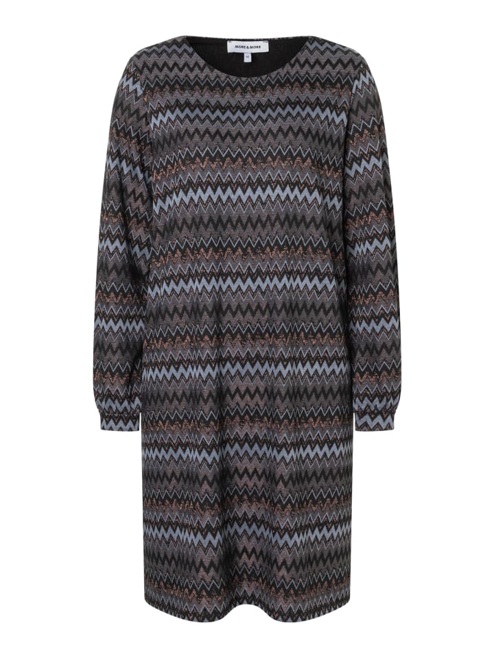 Платье-рубашка свободного кроя с узором из люрекса с узором зигзаг More & More
Платье-рубашка свободного кроя с узором из люрекса с узором зигзаг More & More