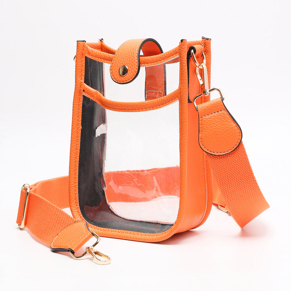 Сумка через плечо из цельной искусственной кожи с прозрачным ремешком FASHNZFAB, оранжевый
Сумка через плечо из цельной искусственной кожи с прозрачным ремешком FASHNZFAB, оранжевый