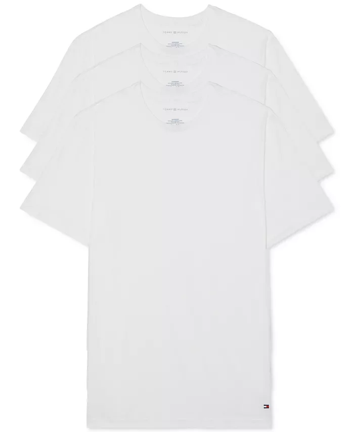 Мужские классические хлопковые майки, 3 шт Tommy Hilfiger, белый 
Мужские классические хлопковые майки, 3 шт Tommy Hilfiger, белый