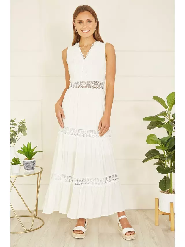 Платье Yumi Lace Trim Cotton Maxi Sundress, белый
Платье Yumi Lace Trim Cotton Maxi Sundress, белый