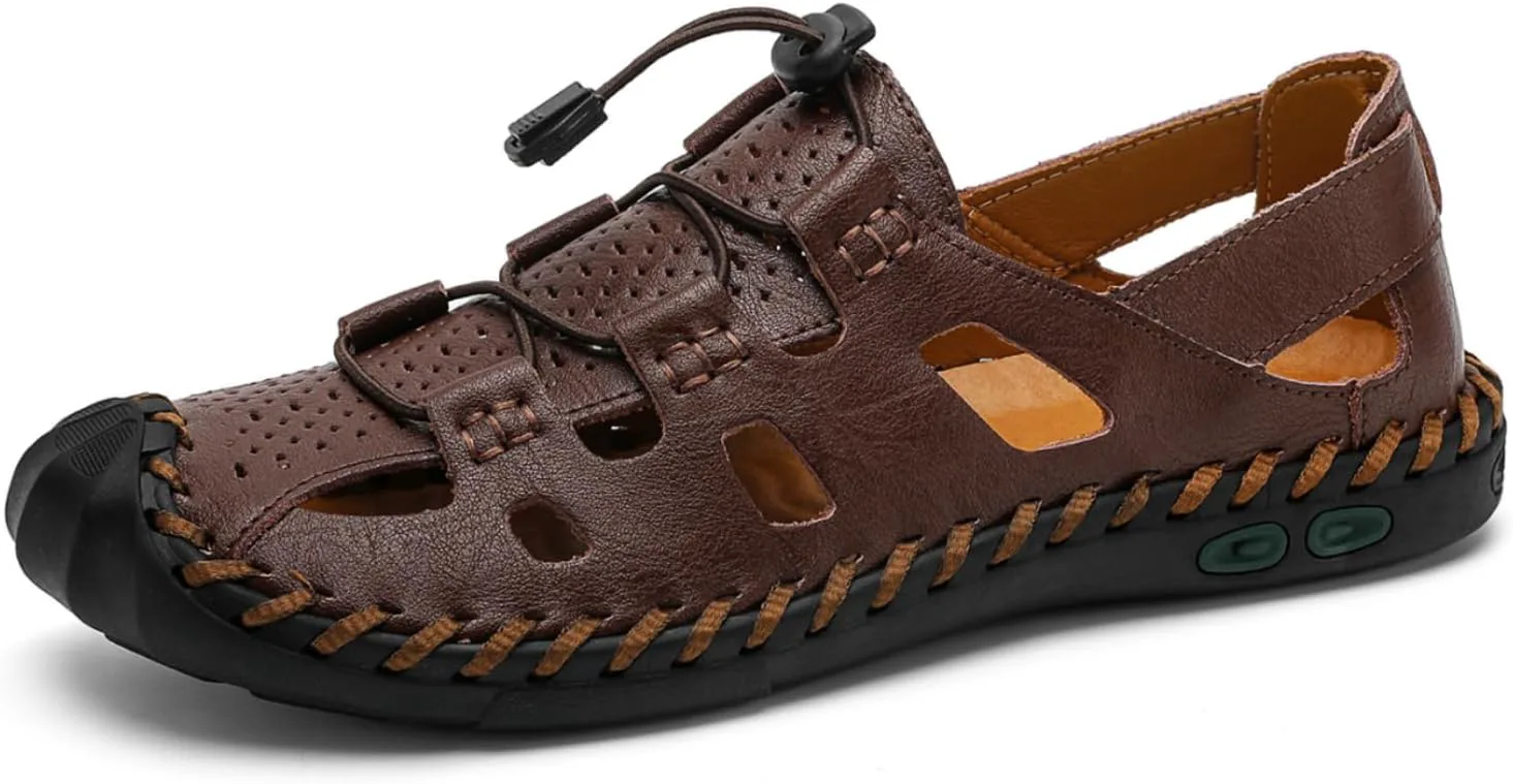 Мужские повседневные кожаные сандалии с закрытым носком для улицы, рыбацкие, регулируемые, спортивные, летние ZHNSHM, темно-коричневый
Мужские повседневные кожаные сандалии с закрытым носком для улицы, рыбацкие, регулируемые, спортивные, летние ZHNSHM, темно-коричневый