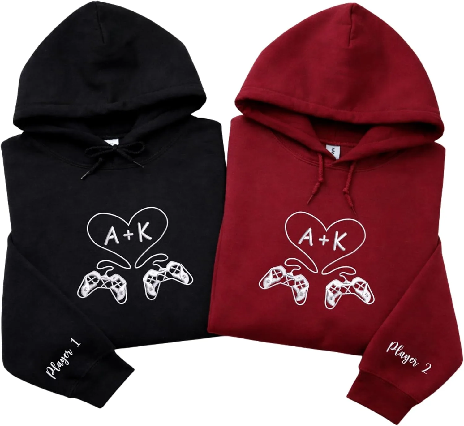 Кастомные вышитые геймерские худи для пары Player 1 и Player 2 COUPLEHOODIES
Кастомные вышитые геймерские худи для пары Player 1 и Player 2 COUPLEHOODIES